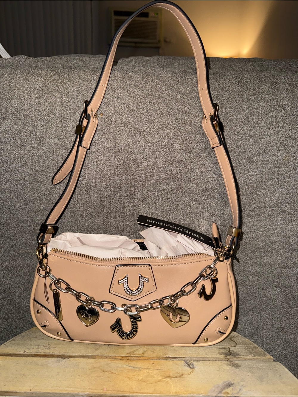 True Religion Cream Shoulder Bag NWT